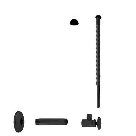 Westbrass Supply Kit, 1/2" IPS x 3/8" OD x 12" Corrugated in Matte Black D103K12-62